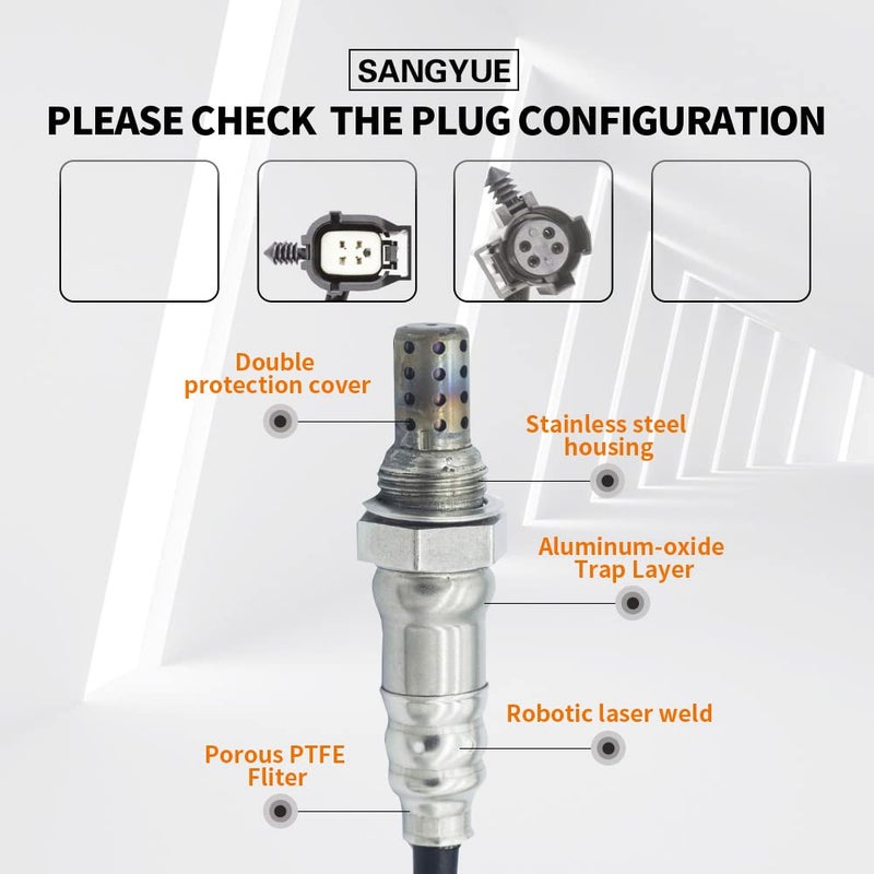 Sangyue Oxygen Sensor for Dodge Grand Caravan Chrysler Town & Country 2001-2003 3.3L 3.8L Voyager Upstream + Downstream 2pcs - Image 3